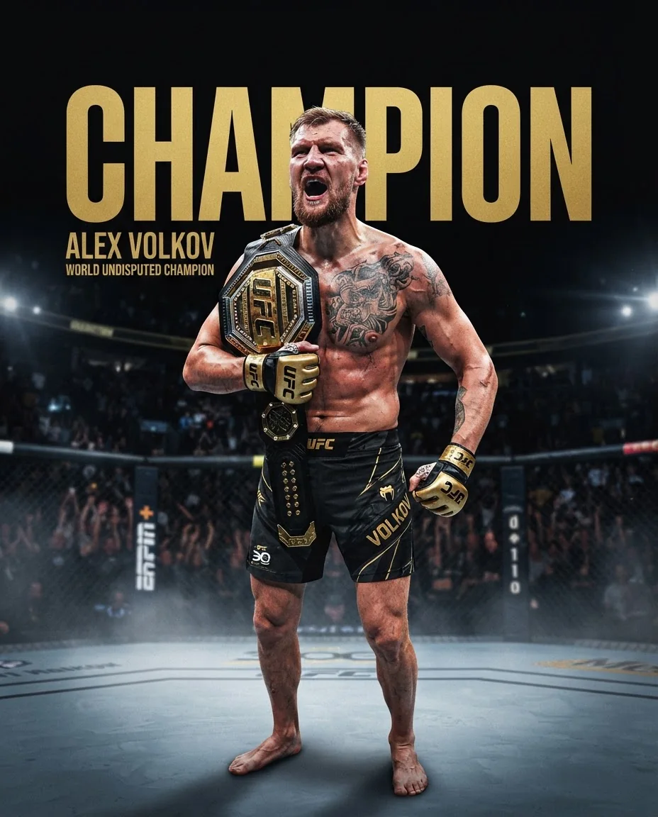 Чемпионский постер UFC — пример результата промта для Картинки