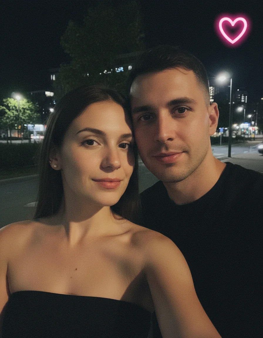 Интимное селфи пары — пример результата промта для Картинки
