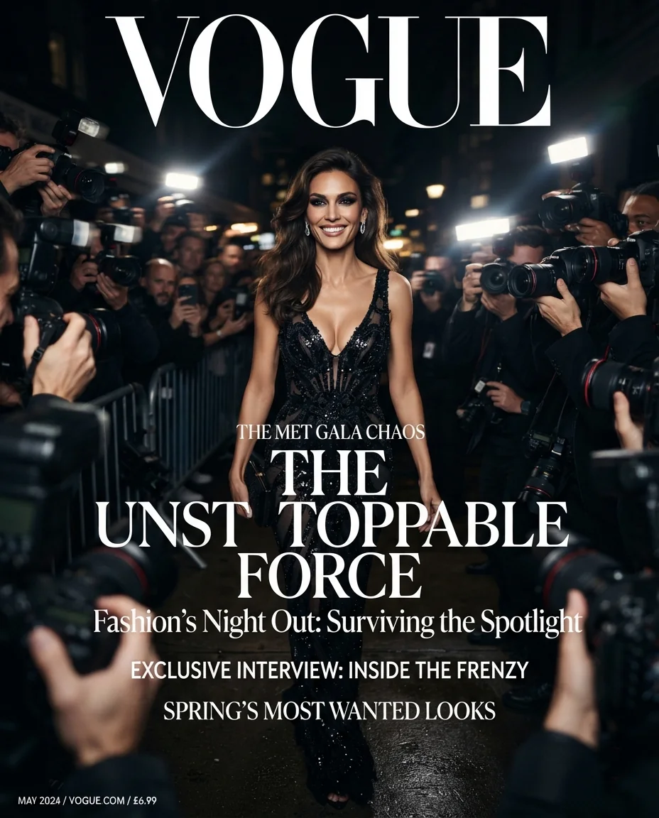 Обложка журнала Vogue — пример результата промта для Картинки
