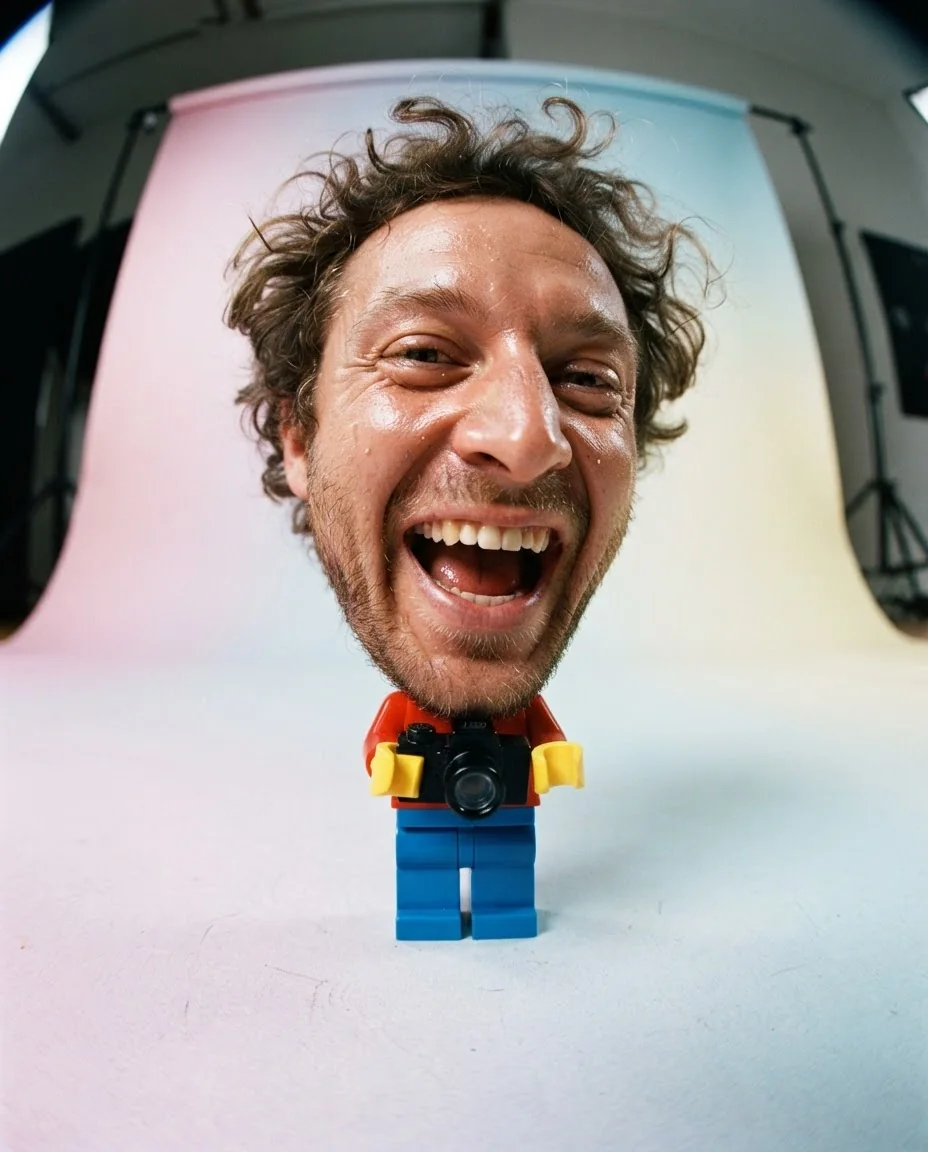 Персонаж LEGO с реальным лицом — пример результата промта для Картинки