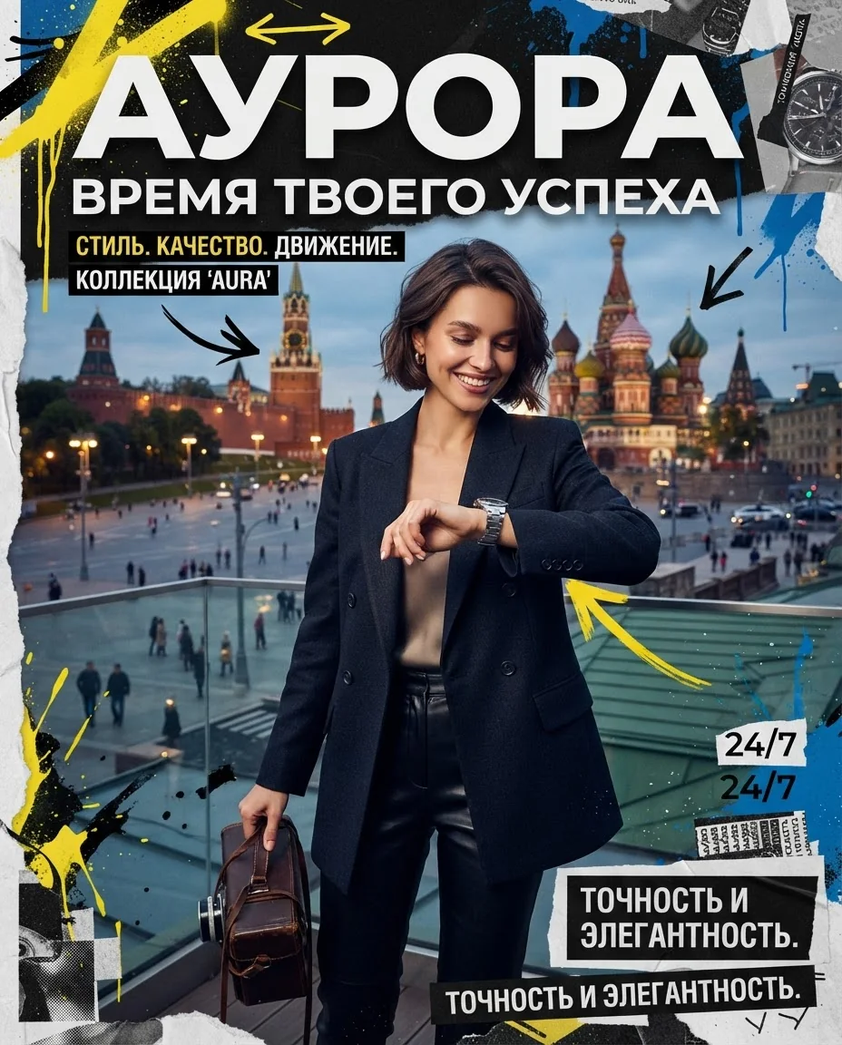 Профессиональная реклама товара — пример результата промта для Картинки